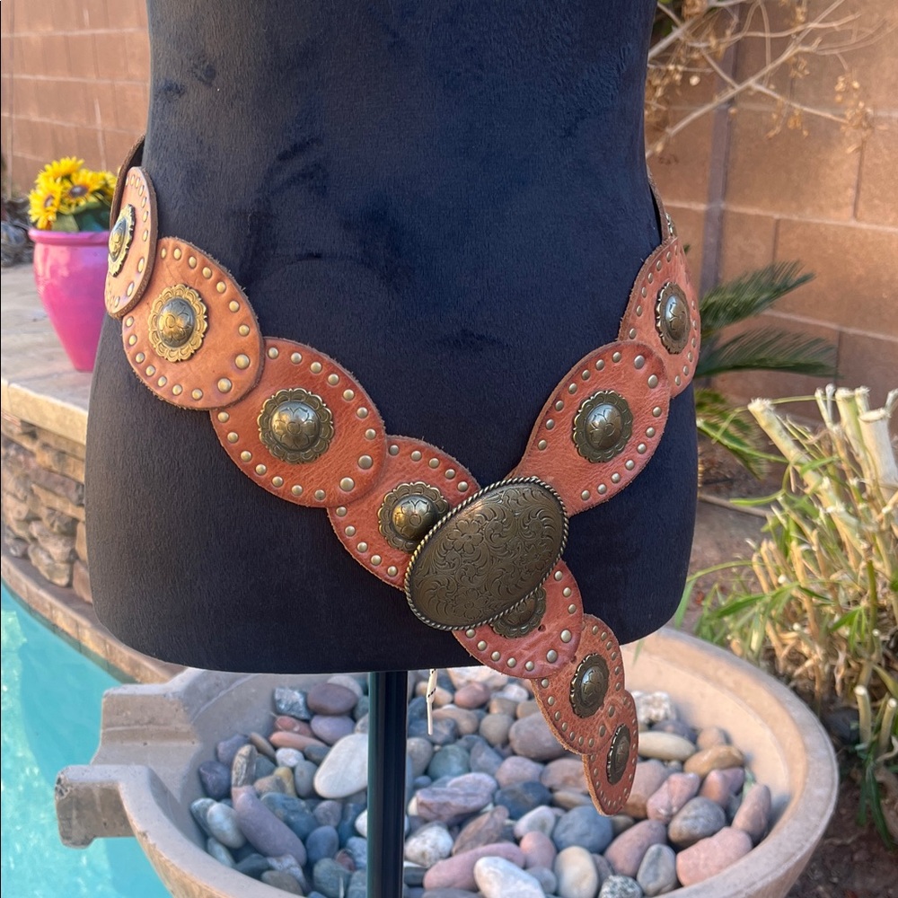 NEW Southwestern Concha Leather Belt